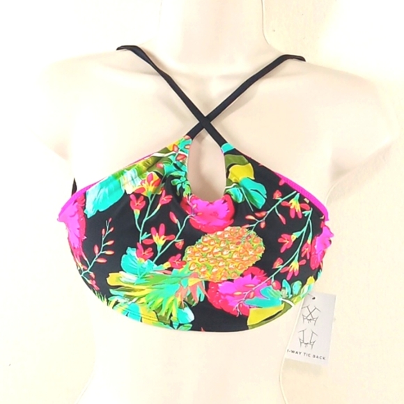 BODY GLOVE  Bikini Top SMALL PETITE Swim Vacation Multi-color PADDED New Summer - Picture 1 of 6